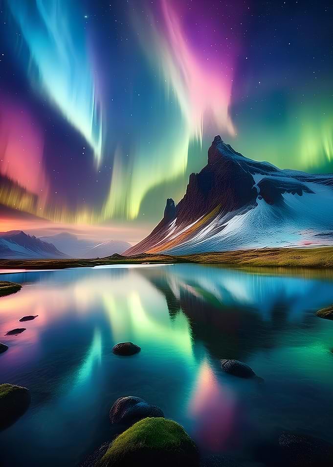 Aurora Borealis Landscape