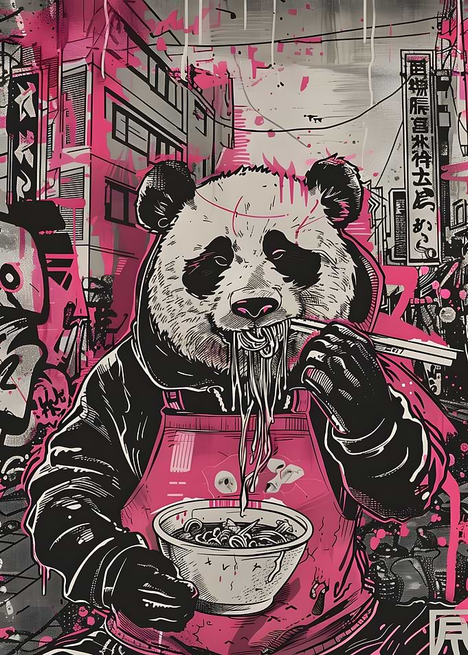 Panda Ramen Street Art