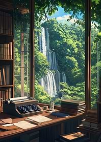 Waterfall View Writing Desk