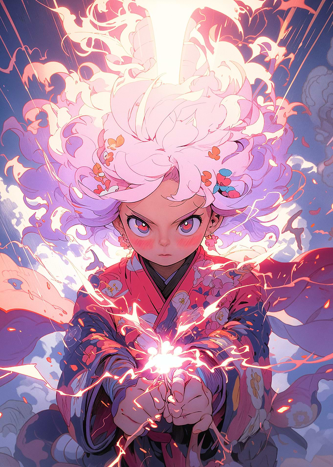 Anime Girl with Pink Hair