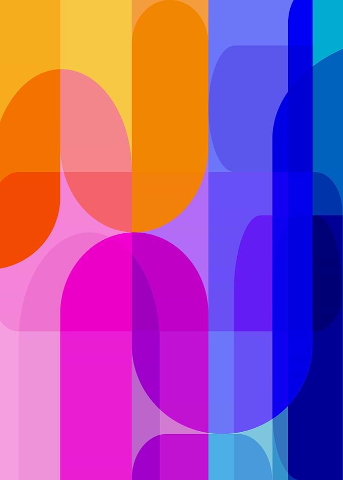 Bold Colorful Vibrant Geometric Shapes Art