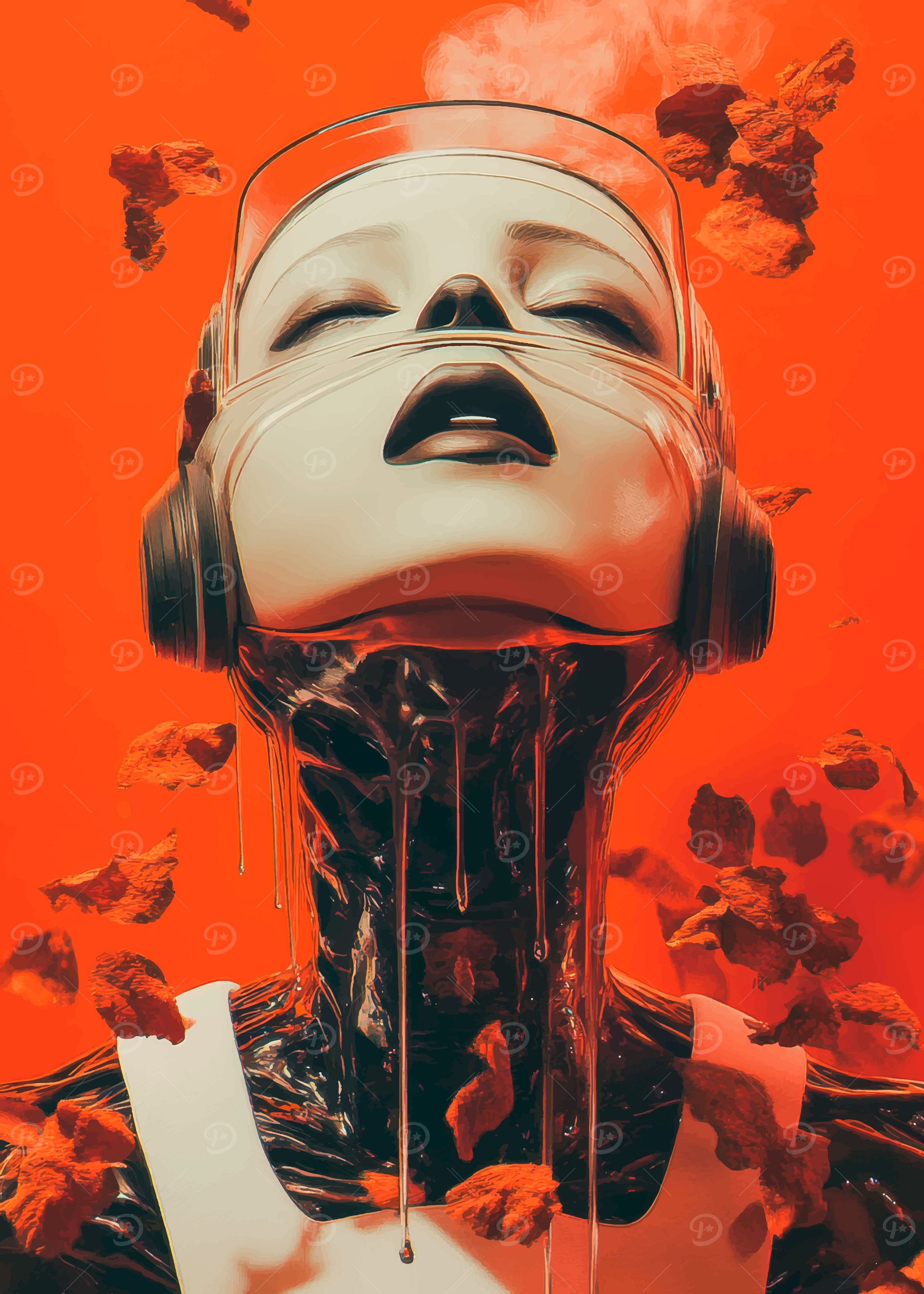 Cyberpunk Woman Melting