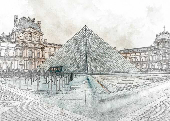 Louvre Pyramid Sketch