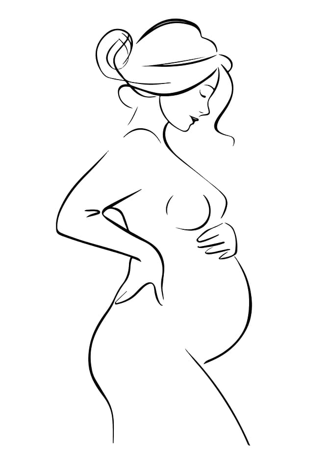 Pregnant Woman Line Art