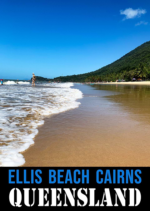 Ellis Beach Cairns Queensland — vintage travel poster on metal