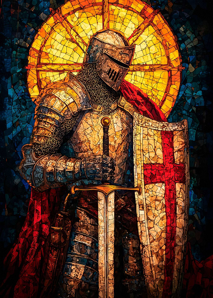 Stained Glass Knight Crusader