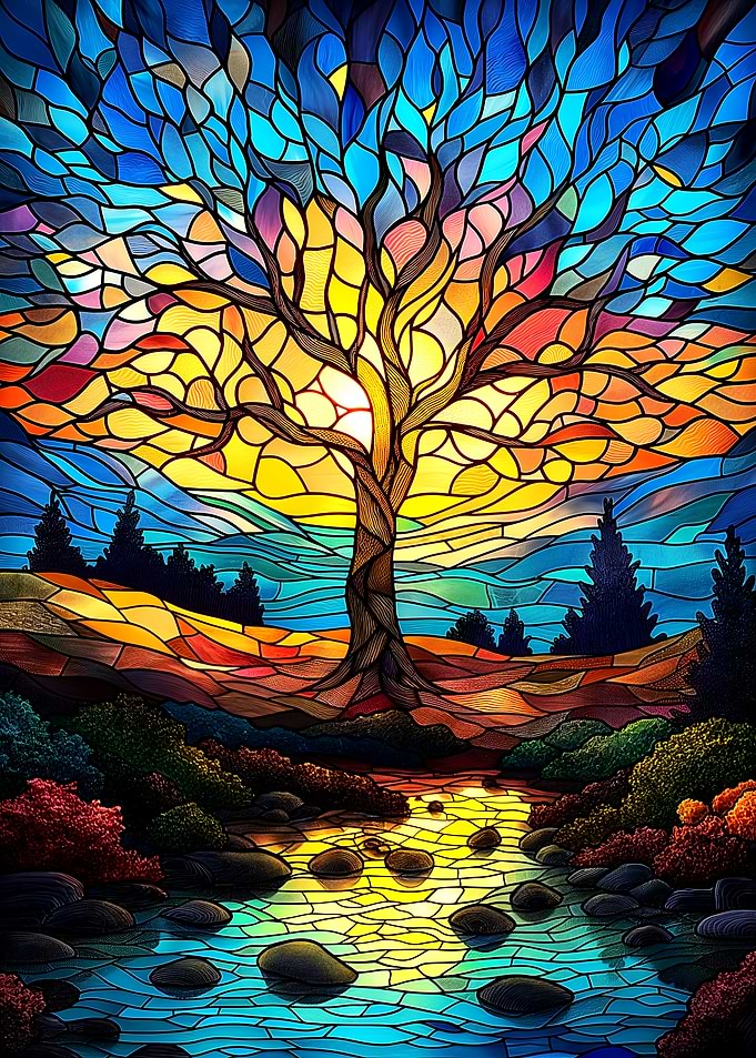 Stained Glass Tree of Life