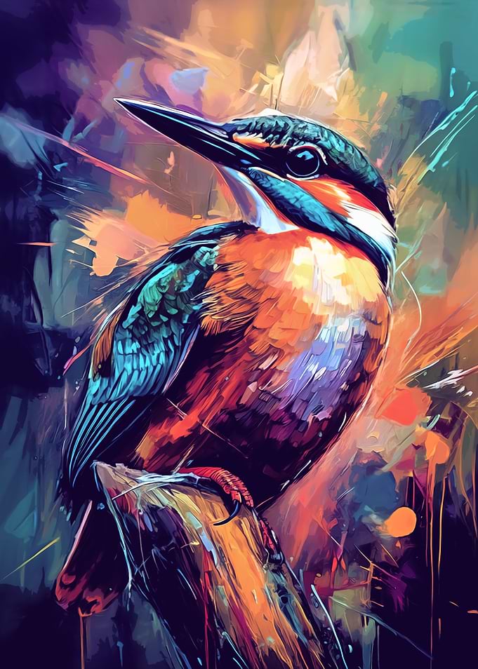 Colorful Kingfisher Painting