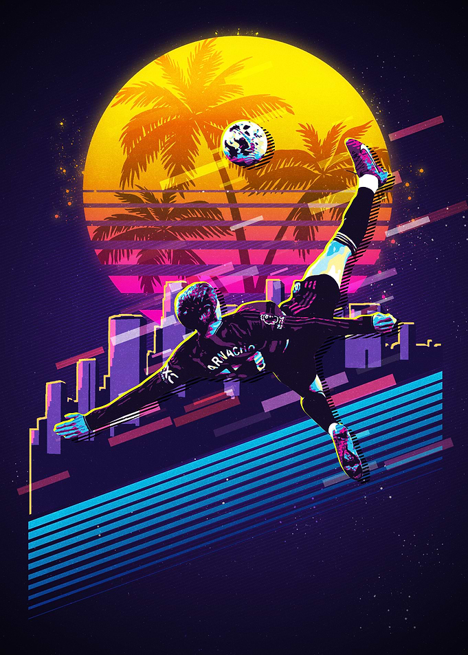 Retro Soccer Art