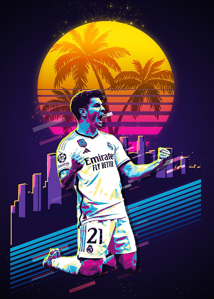 Soccer Player in Retro Style
