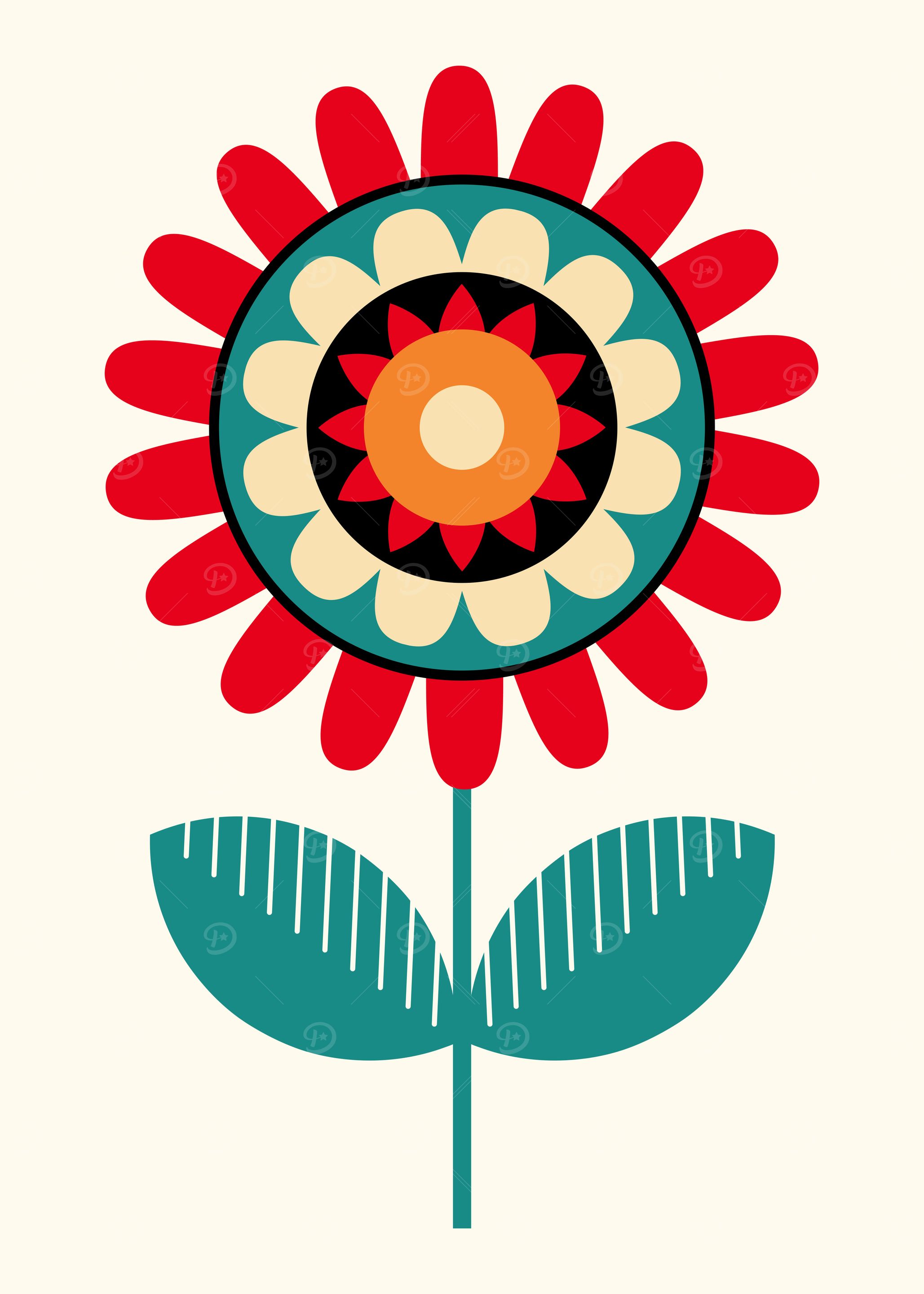 Retro Flower Illustration
