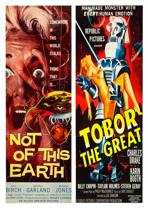 Alien Invasion — classic movie poster on metal