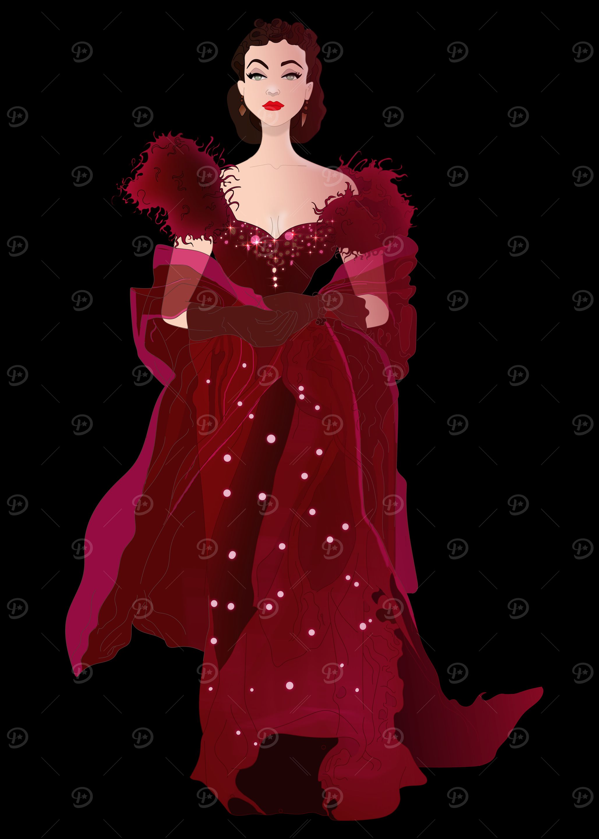 Scarlett O'Hara in Red Gown