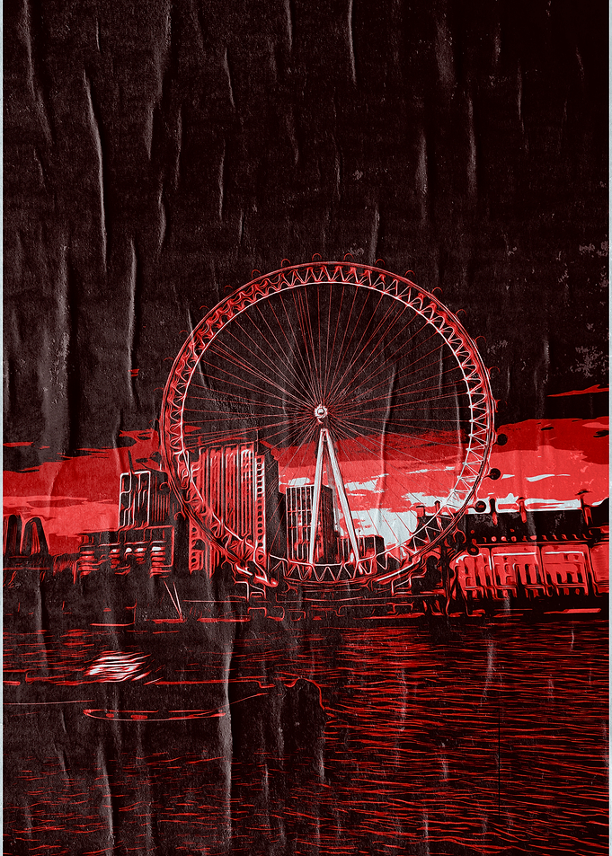 London Eye Red Sunset