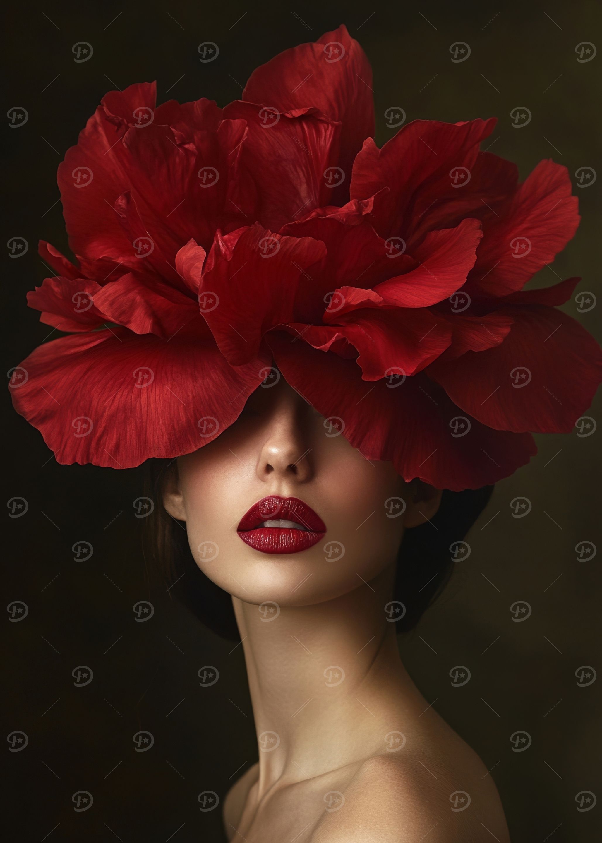 Woman with Red Flower