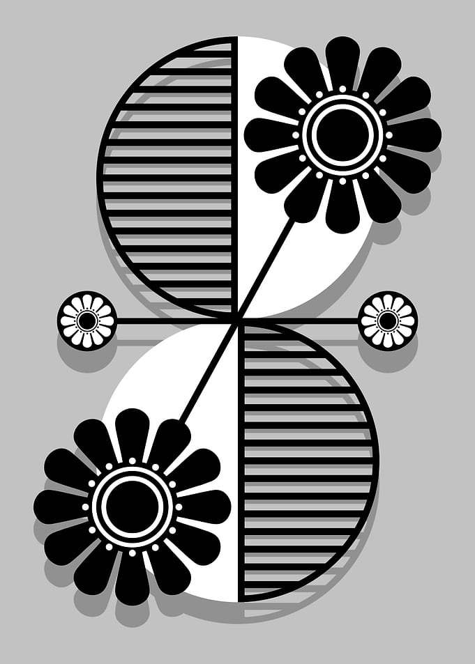 Black and White Flower Design