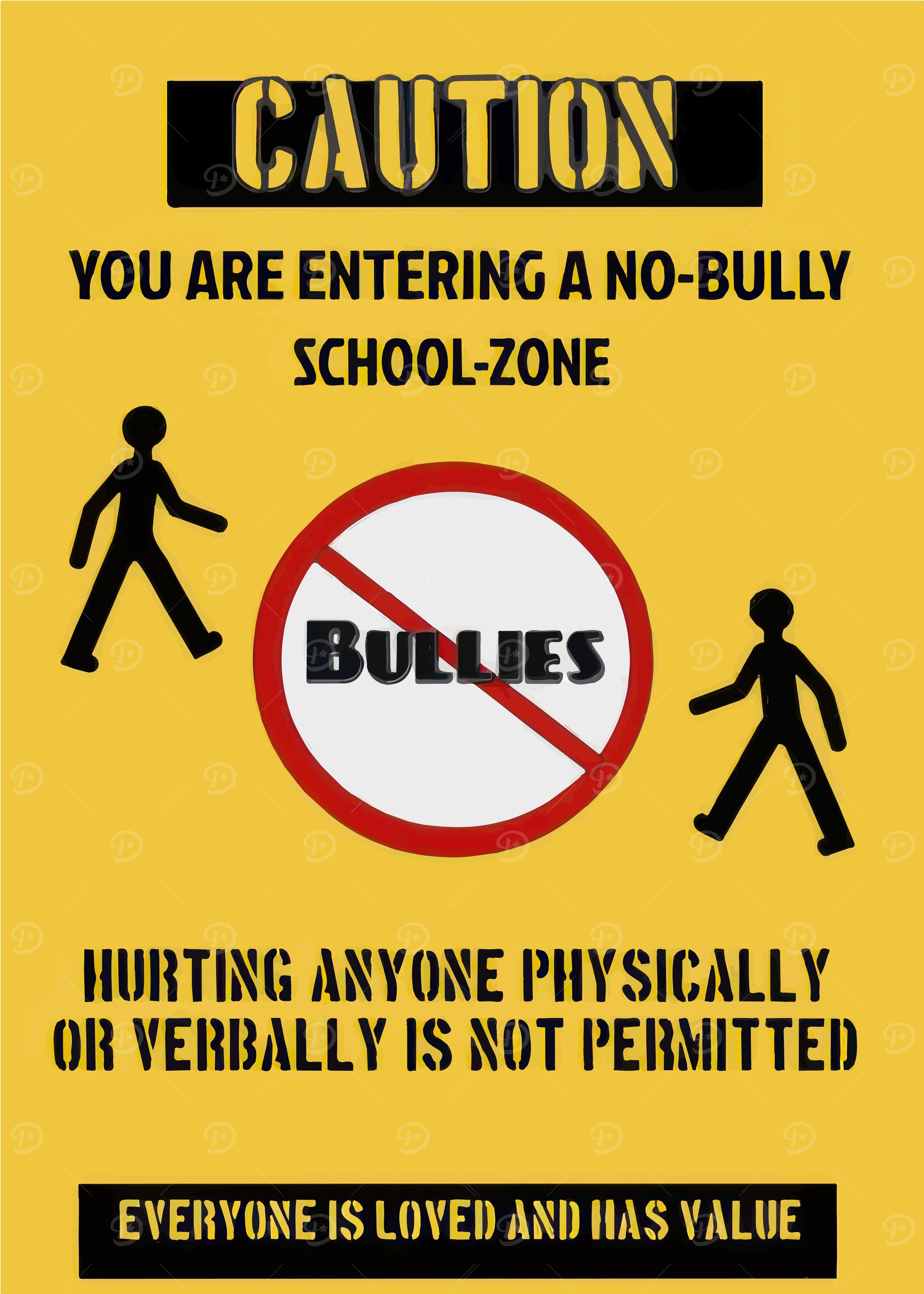 No Bully School Zone Sign