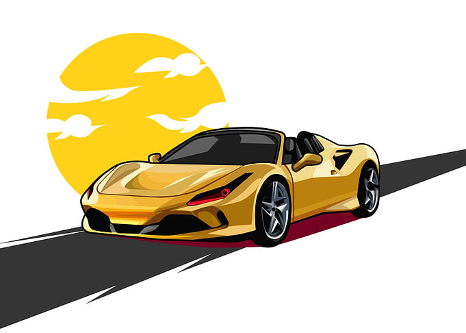 Golden Ferrari Convertible