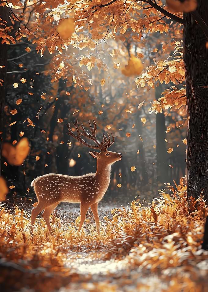 Autumn Deer in Forest