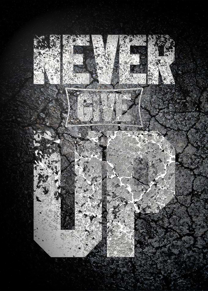 Never Give Up Motivational Poster