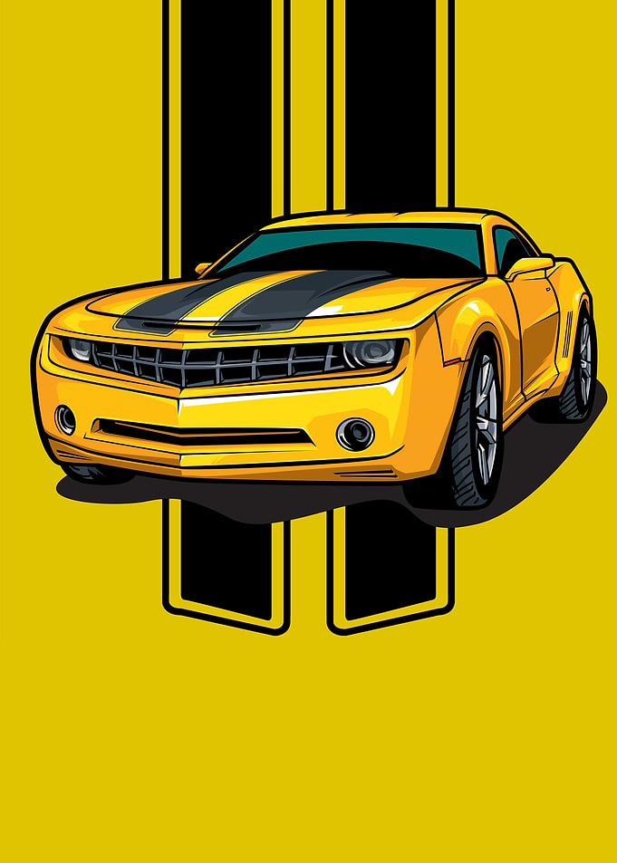 Yellow Camaro Illustration