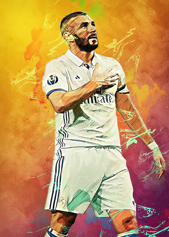 Karim Benzema Football Art