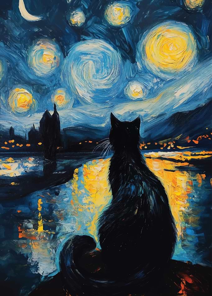 Starry Night Cat