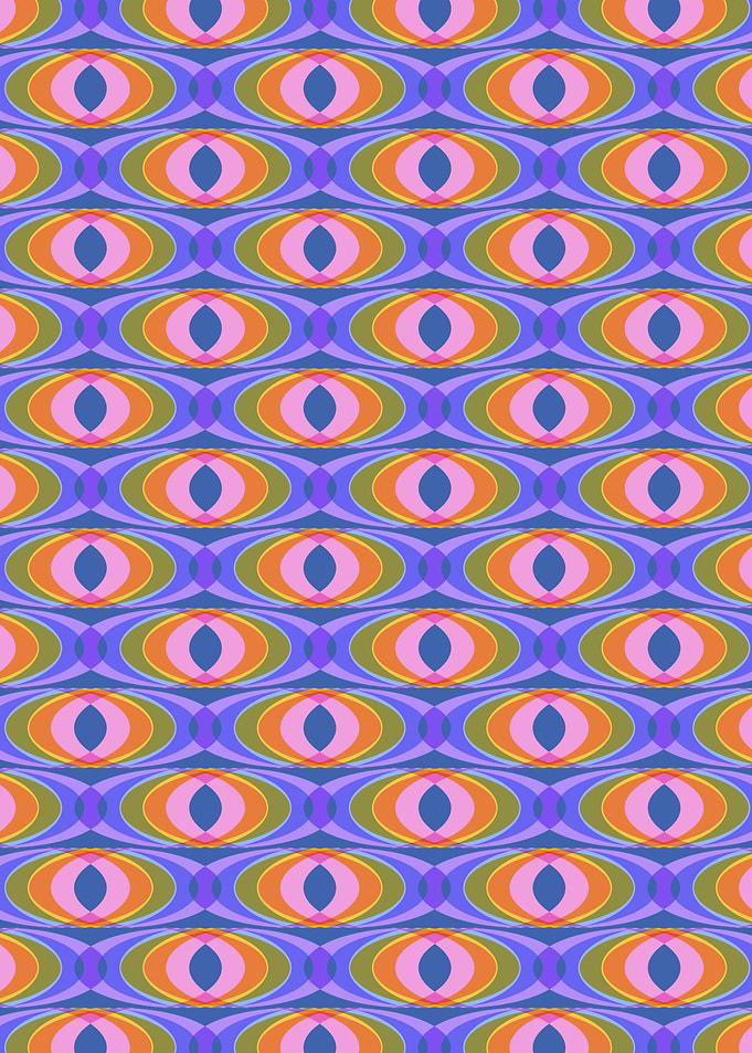 Retro Oval Geometric Pattern – Bold and Vibrant Maximalist Design