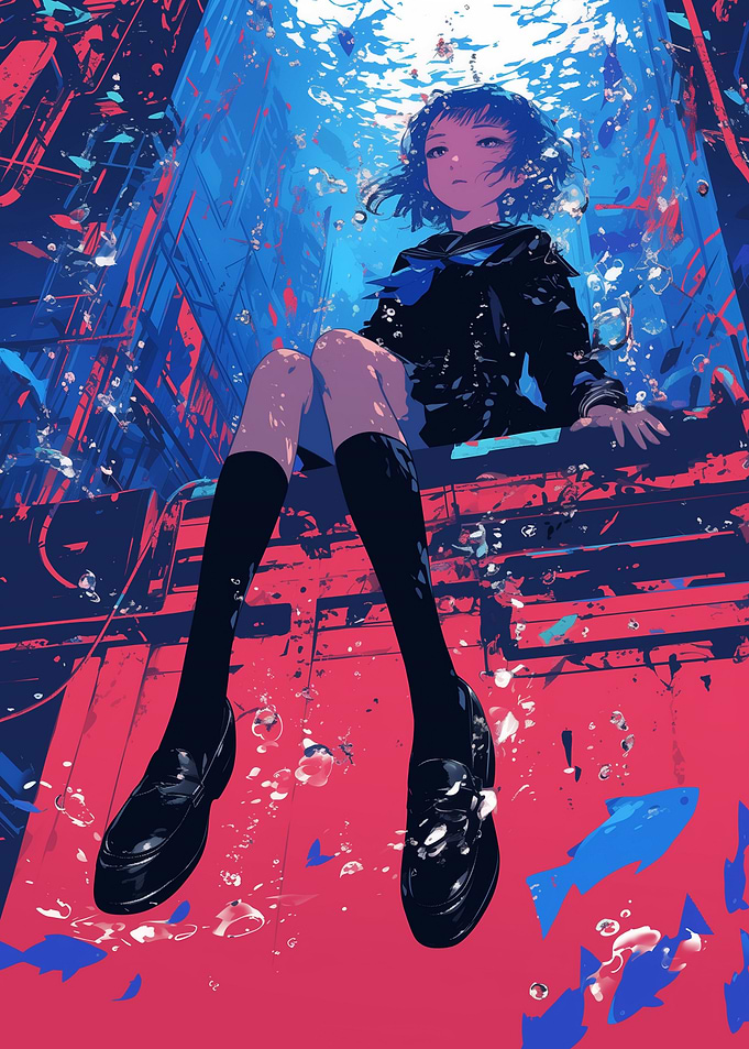 Anime Girl Underwater