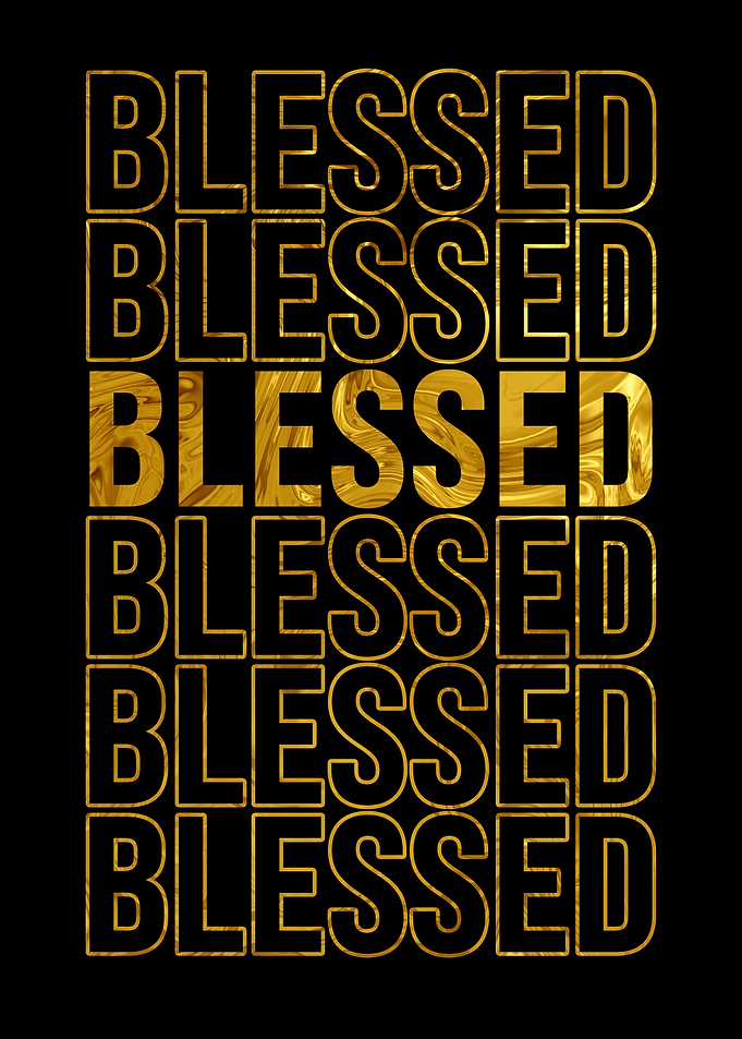 Blessed Gold Text Art