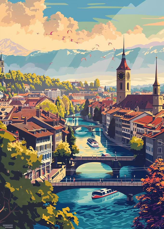 Bern cityscape in Switzerland