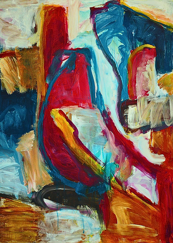 Abstract Painting with Bold Colors
