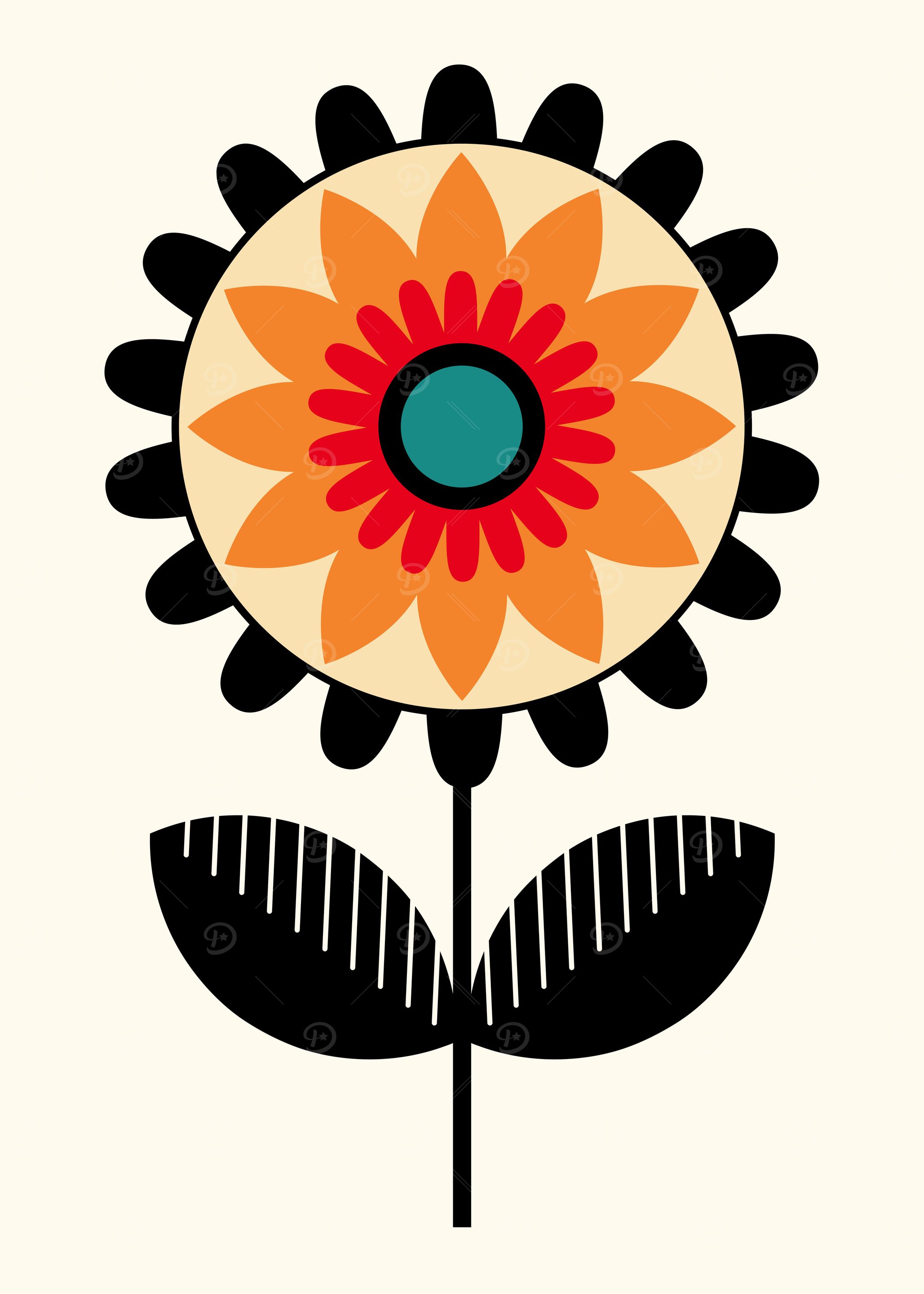 Retro Flower Illustration
