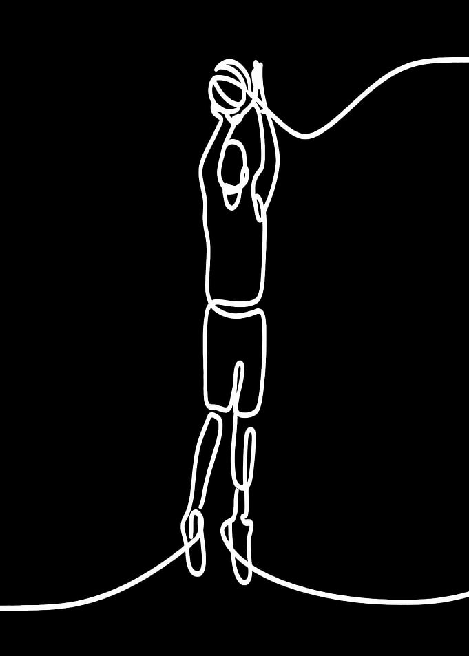 Basketball Player Line Art