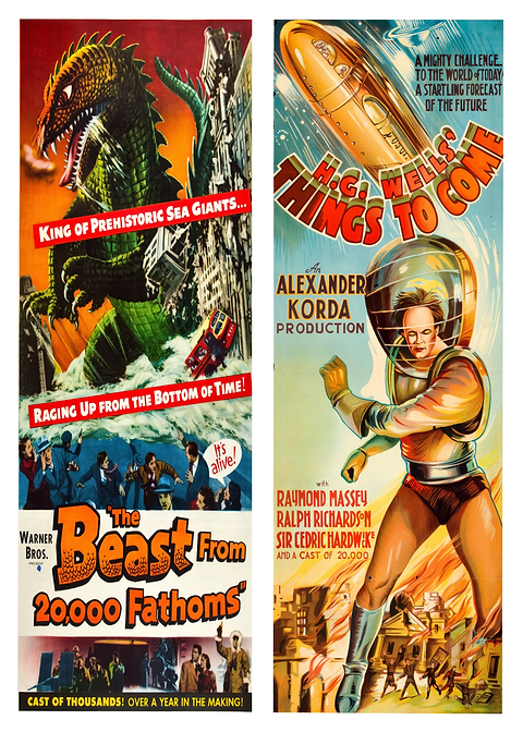 Future vs Beast — classic movie poster on metal
