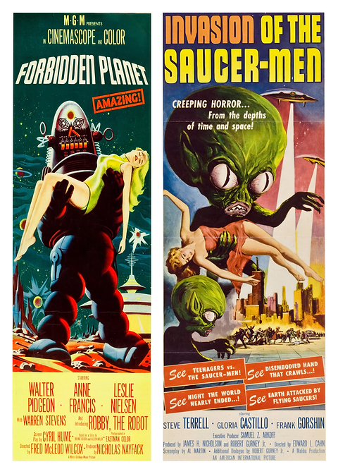 Alien Encounters — classic movie poster on metal