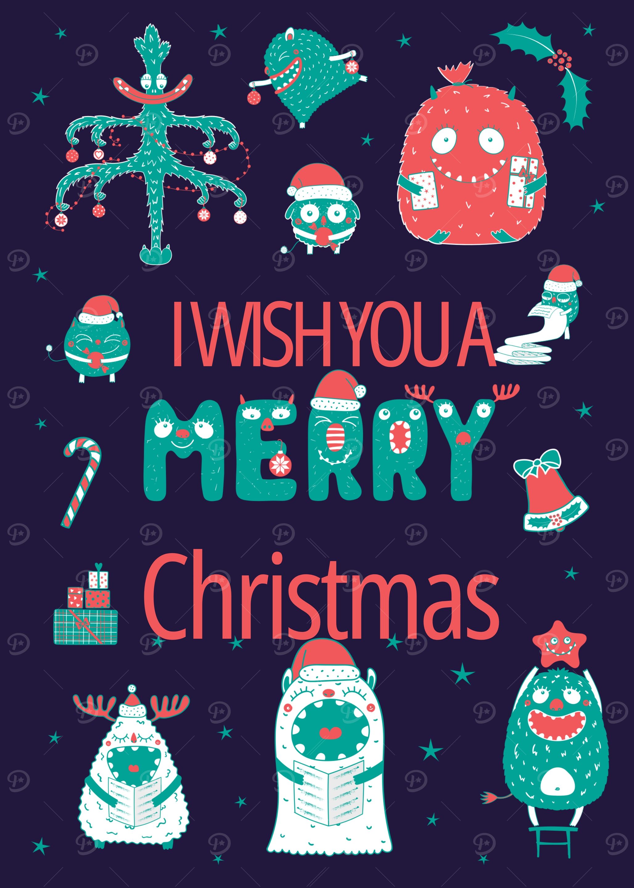 Christmas Monster Greeting Card