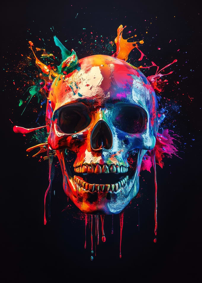 Colorful Skull Splash