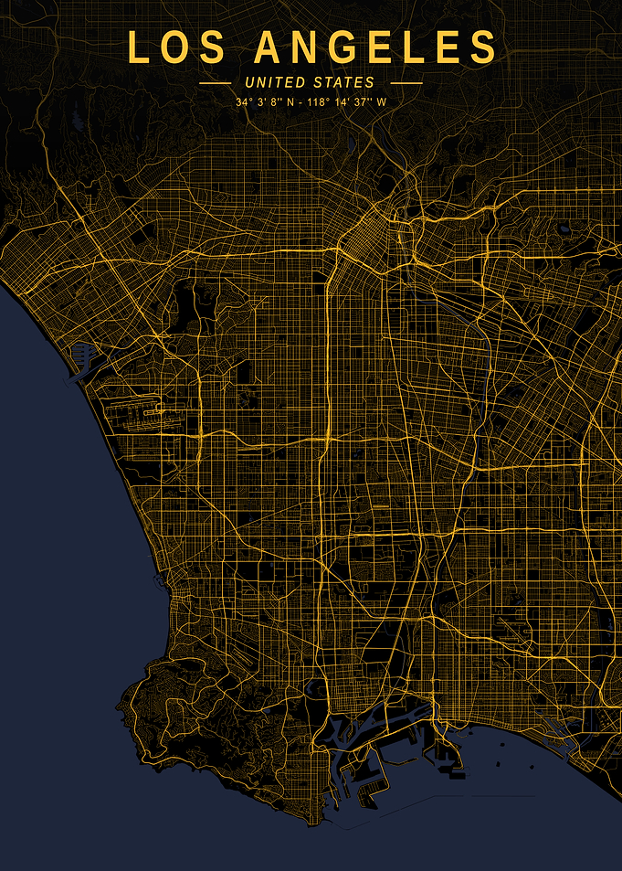 Los Angeles Golden City Map