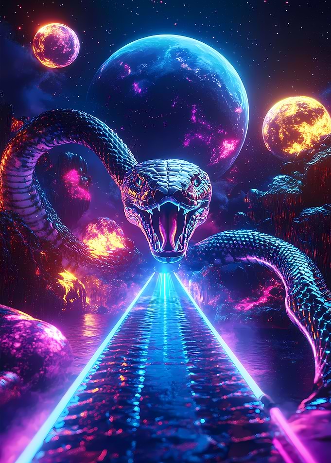 Cosmic Serpent Snake Space Planets