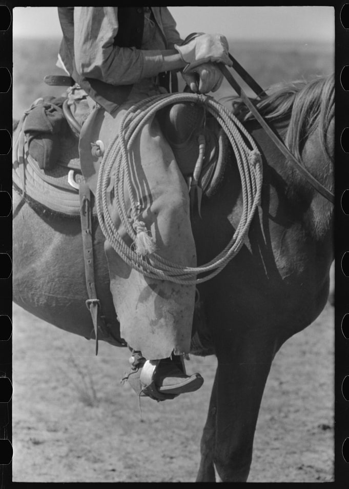 Cowboy on Horseback | Vintage Photography | 1930s Rancher Photo Print