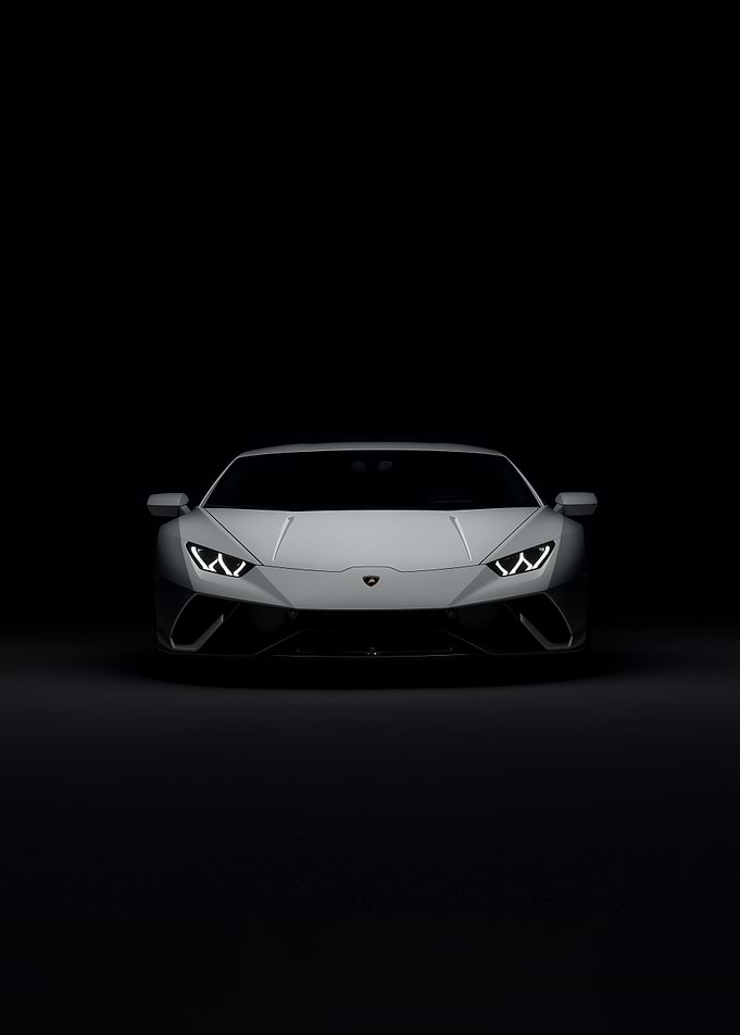 White Lamborghini Front View