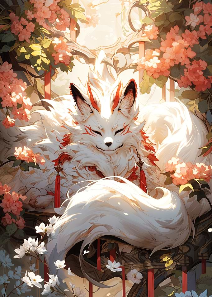 White Fox in Blossom