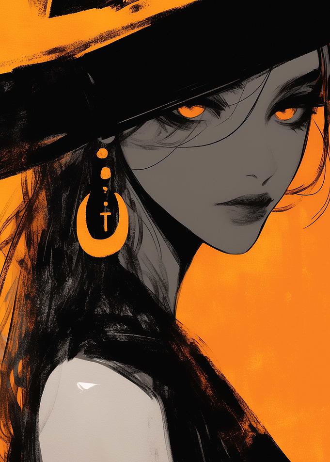 Mysterious Woman in Orange