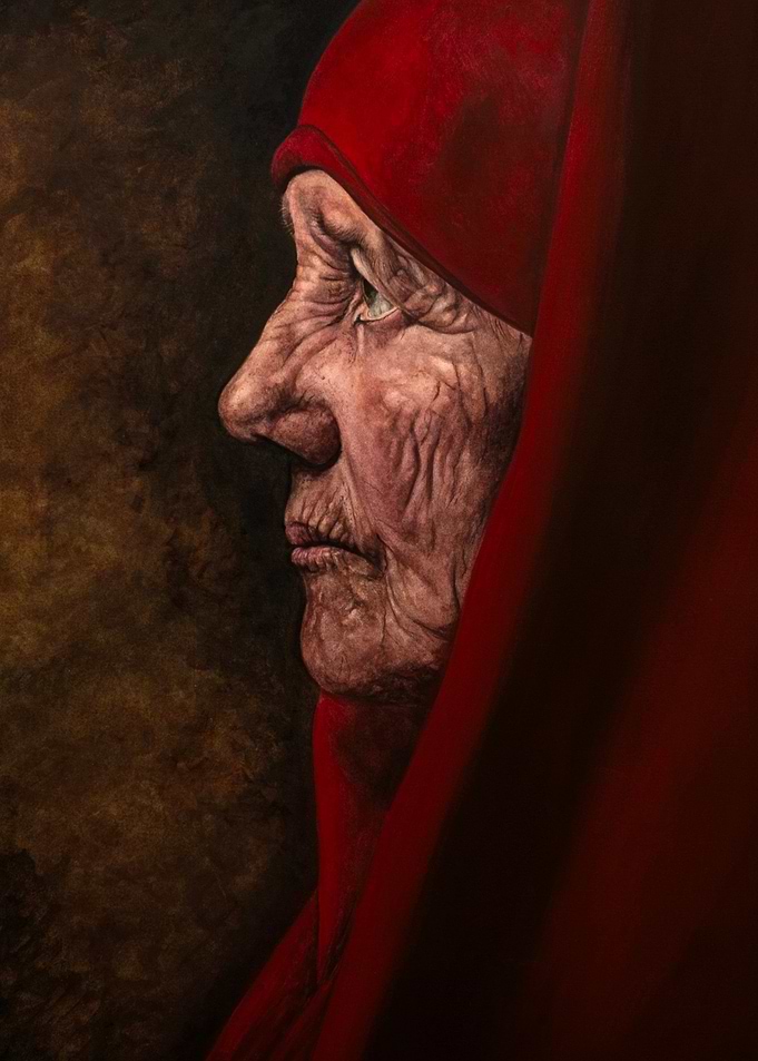 Elderly Woman in Red