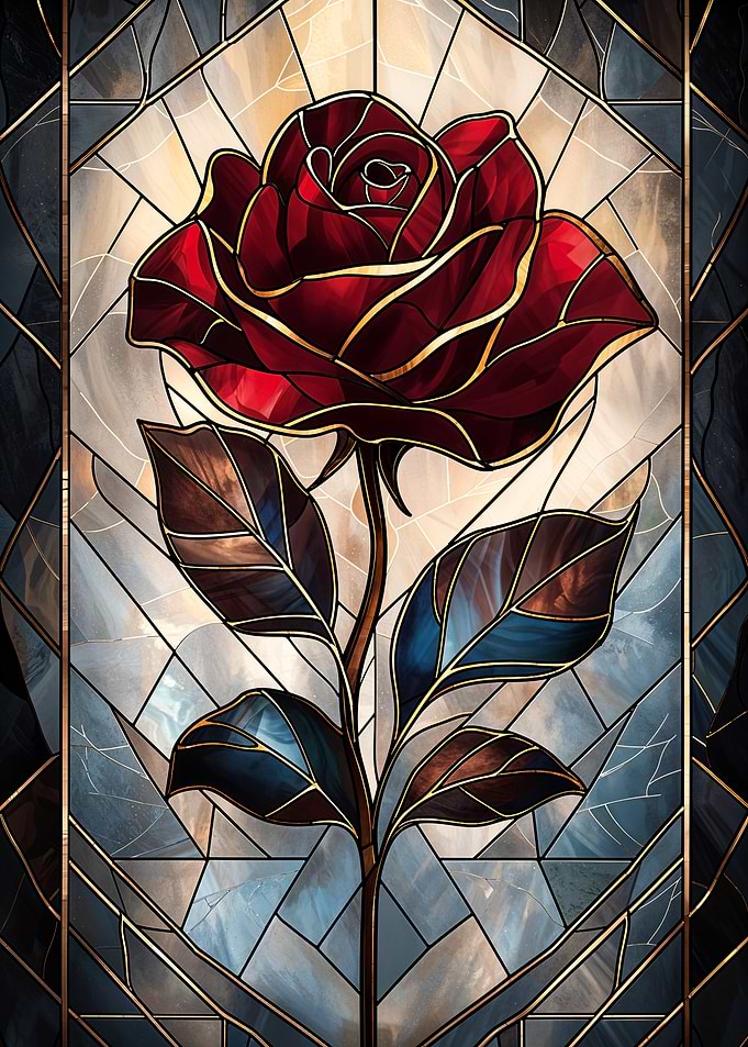 Stained Glass Rose