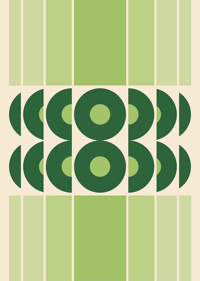 Green Mid-Century Abstract Art