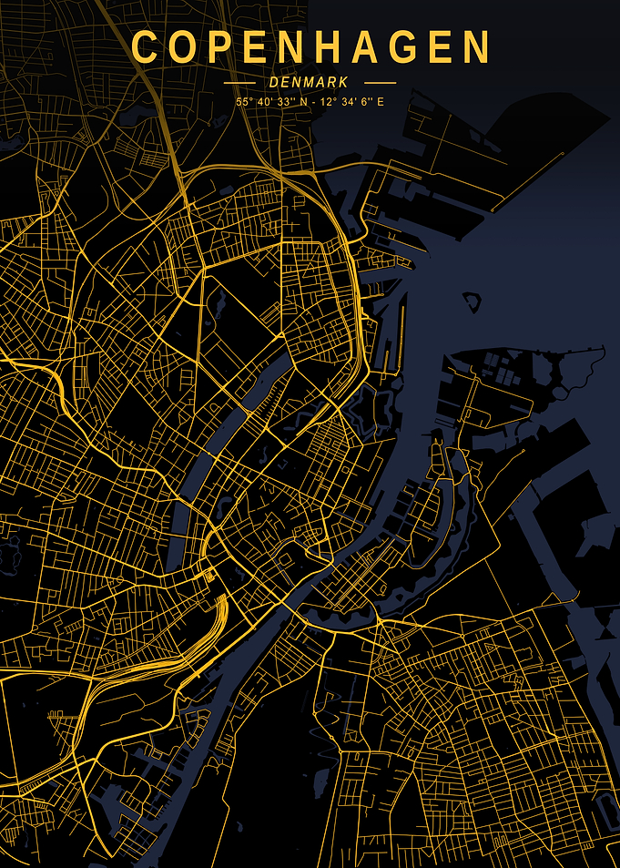 Copenhagen Golden City Map