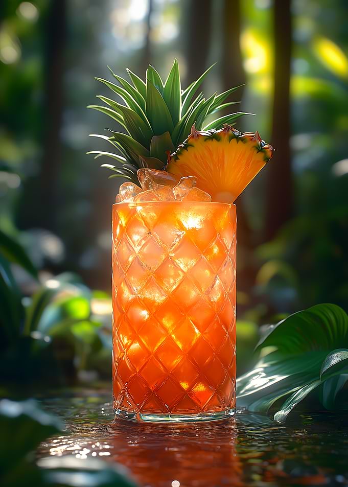 Pineapple Cocktail in Jungle