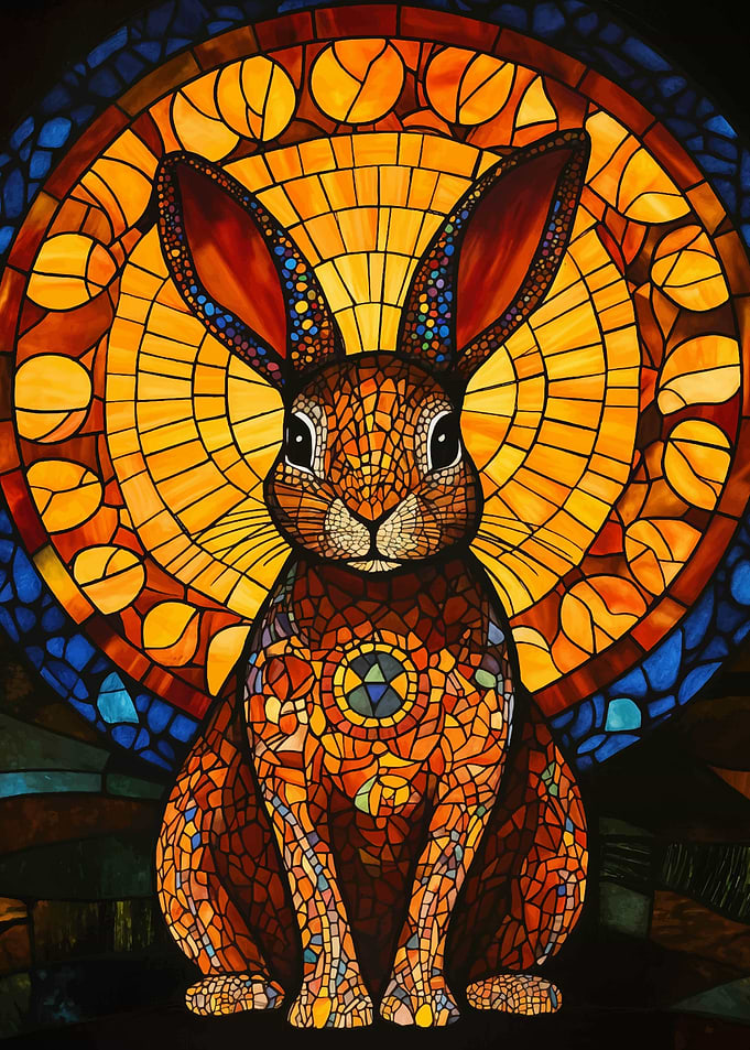 Stained Glass Rabbit